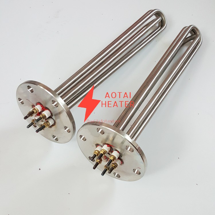 Customized 380V 15KW 6U ID12*600mm Industrial Electric Flange Immersion Water Heater